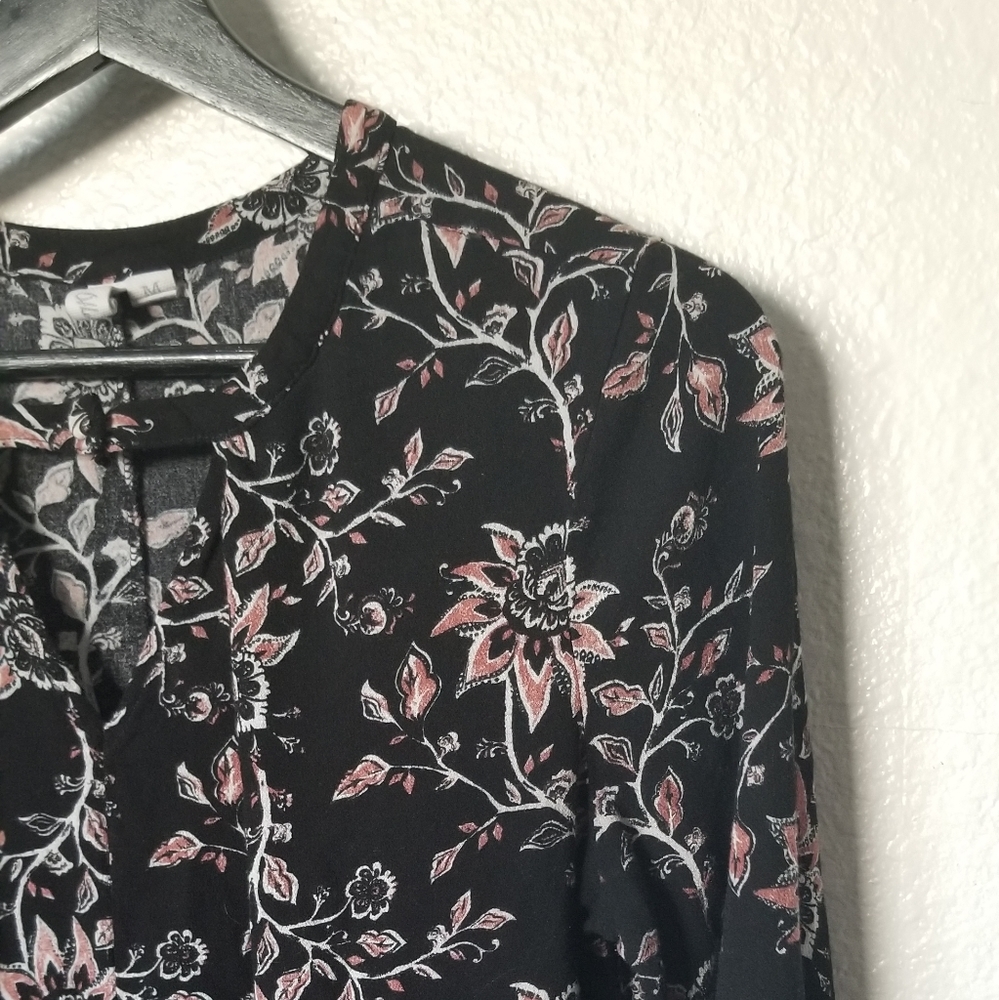 Black Floral Blouse